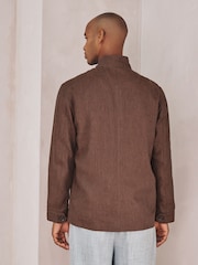 Brown Linen Four Pocket Field Jacket - Image 2 of 11
