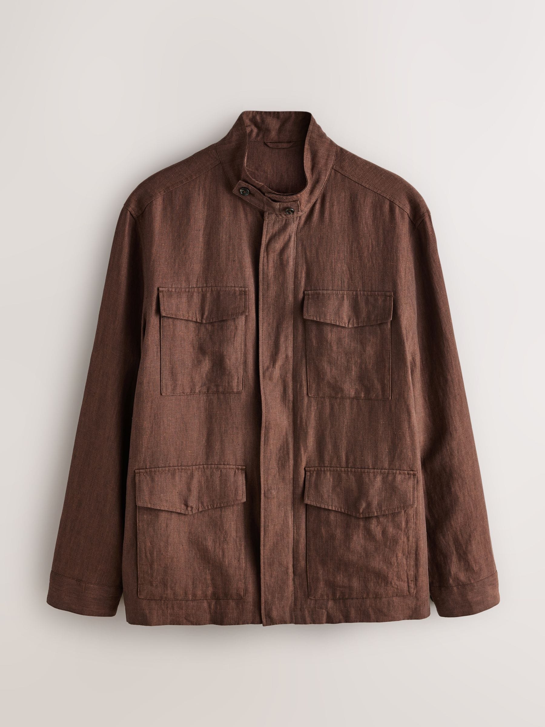 Buy Brown Linen Four Pocket Field Jacket from the Next UK online shop