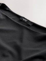 Black Soft Touch Slash Neck Half Sleeve T-Shirt - Image 3 of 3