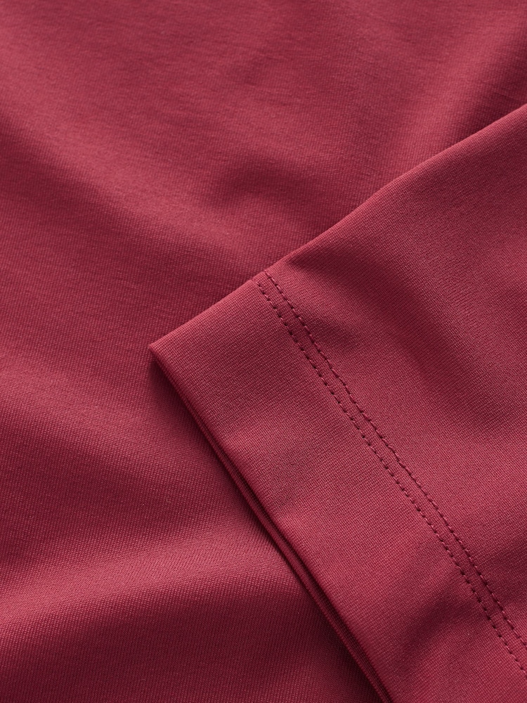 Borgonha - Camiseta de manga curta com decote em V e toque suave - Imagem 8 de 8