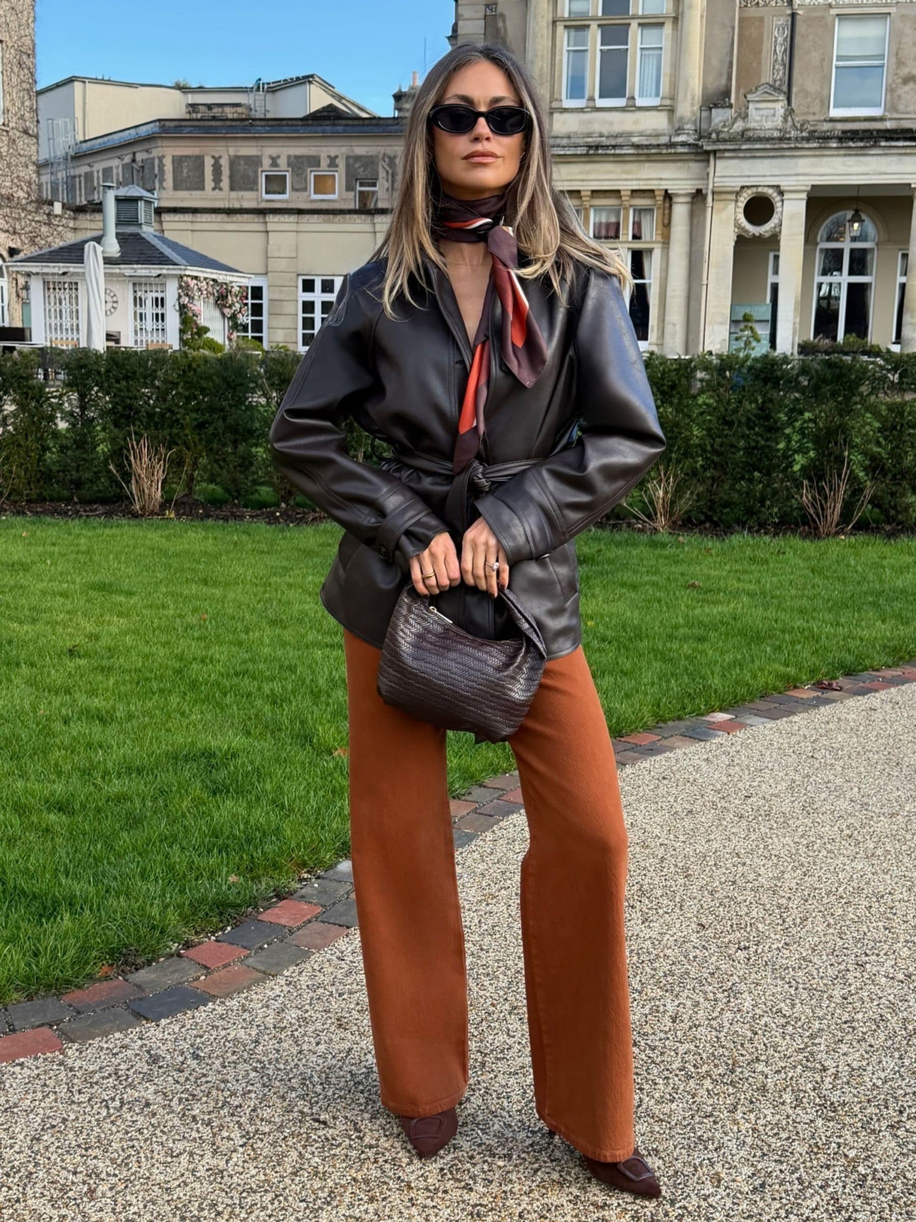 Buy Friends Like These Chocolate Brown Faux Leather Belted Jacket