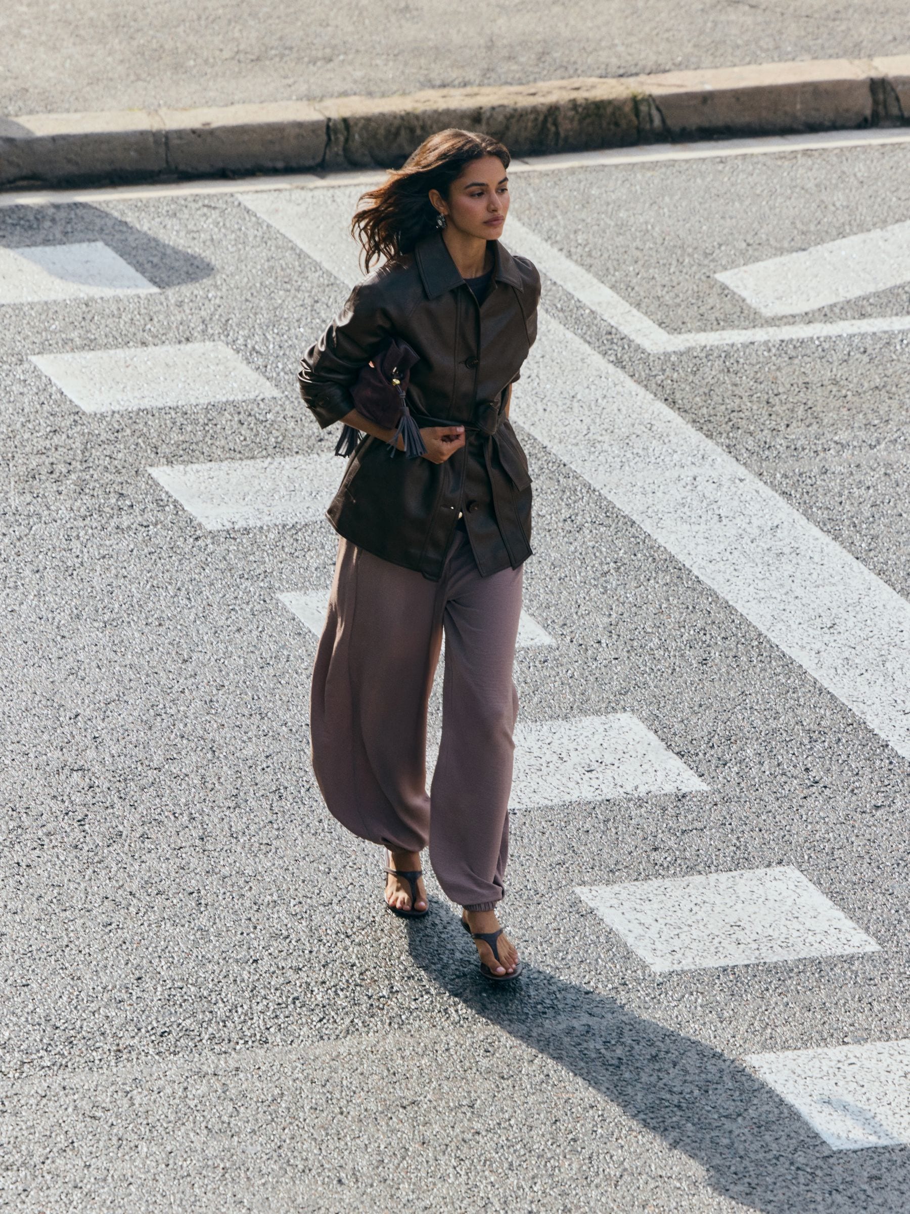 Buy Friends Like These Chocolate Brown Faux Leather Belted Jacket