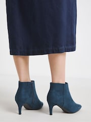 JD Williams Blue Extra Wide Fit Kitten Heel Pointed Toe Shoes Boots - Image 2 of 4