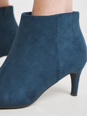 JD Williams Blue Extra Wide Fit Kitten Heel Pointed Toe Shoes Boots - Image 3 of 4