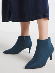 JD Williams Blue Extra Wide Fit Kitten Heel Pointed Toe Shoes Boots - Image 4 of 4