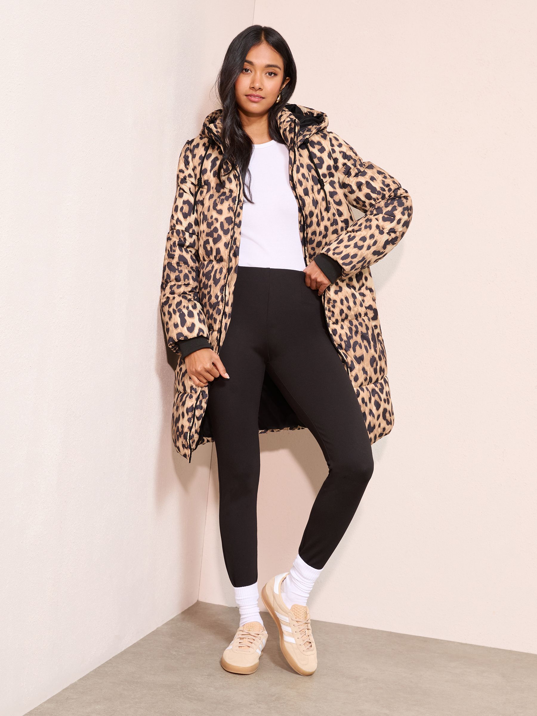 Buy Friends Like These Leopard Printed Mid Length Puffer Coat from