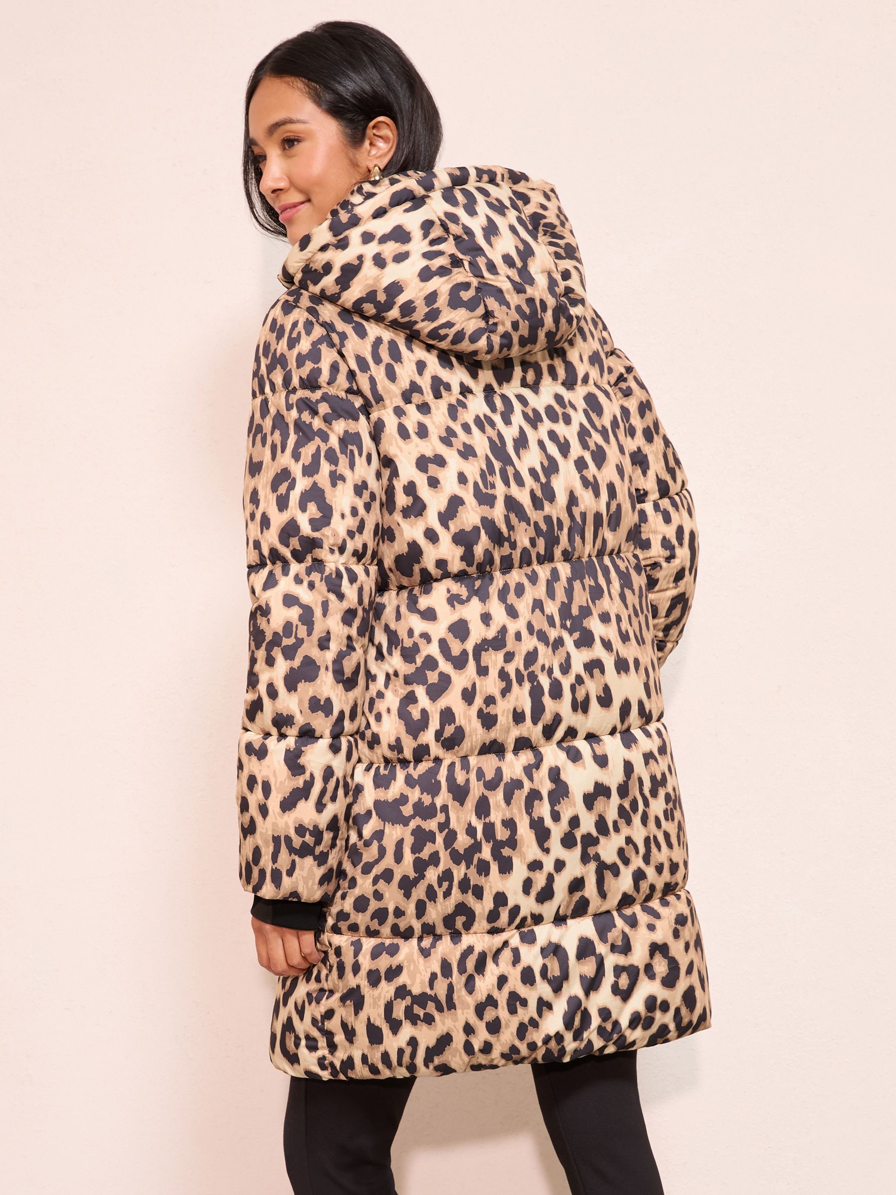 Buy Friends Like These Leopard Printed Mid Length Puffer Coat from