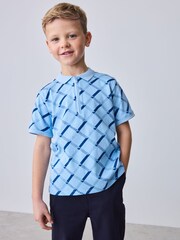 أزرق طبعة بالكامل - قميص بولو من Baker by Ted Baker  - صورة 1 من 10