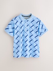 أزرق طبعة بالكامل - قميص بولو من Baker by Ted Baker  - صورة 4 من 10