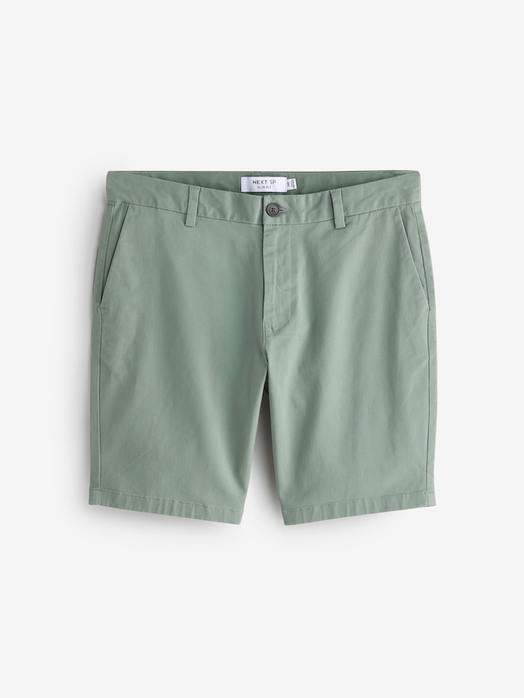 Sage Green Chino Shorts With Pockets - Image 1 of 1