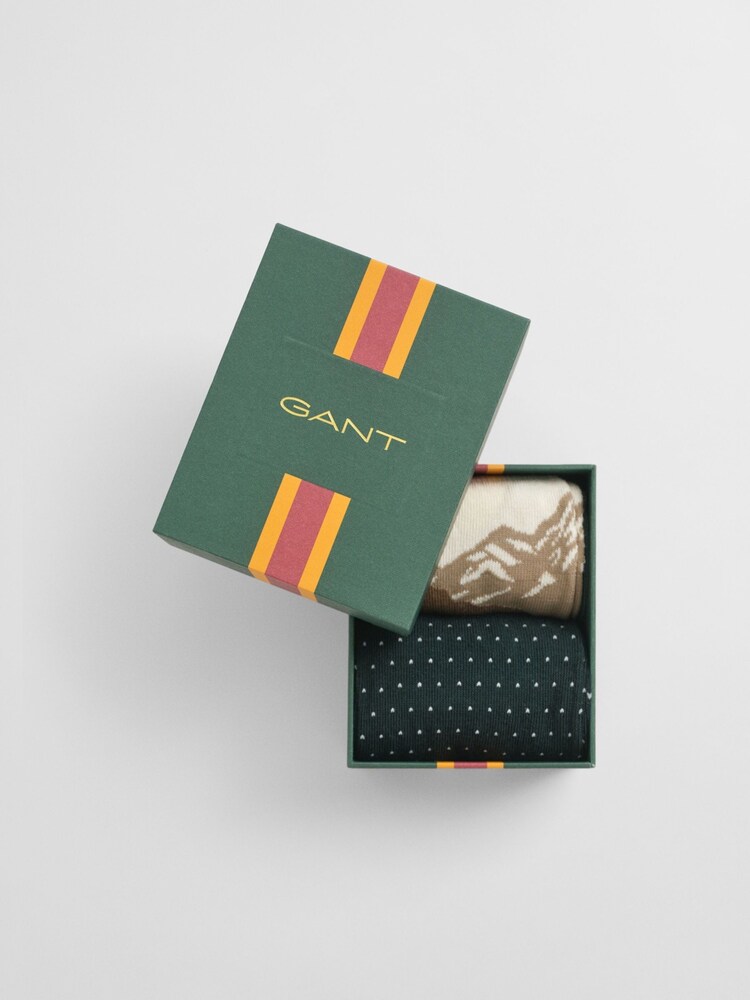 GANT Green Mountain Scenery Socks 2 Pack - Image 2 of 2