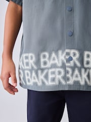 Baker by Ted Baker Border Print Charcoal Grey Shirt and T-Shirt Set - Image 9 of 18