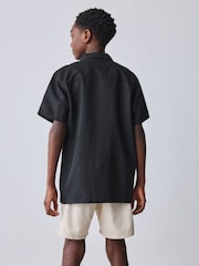 Baker by Ted Baker Linen Blend Floral Black Shirt and T-Shirt Set - Image 4 of 12