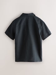 Baker by Ted Baker Linen Blend Floral Black Shirt and T-Shirt Set - Image 8 of 12