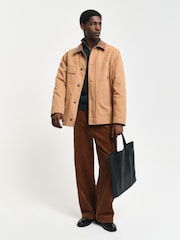Verde - GANT Jumper casual de algodão com zíper em um quarto - Imagem 4 de 5