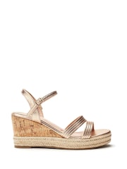 Moda in Pelle Silver Spot Asymmetric Strap Comfort Wedge Sandals - Image 1 of 4