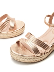 Moda in Pelle Silver Spot Asymmetric Strap Comfort Wedge Sandals - Image 3 of 4