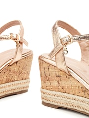 Moda in Pelle Silver Spot Asymmetric Strap Comfort Wedge Sandals - Image 4 of 4