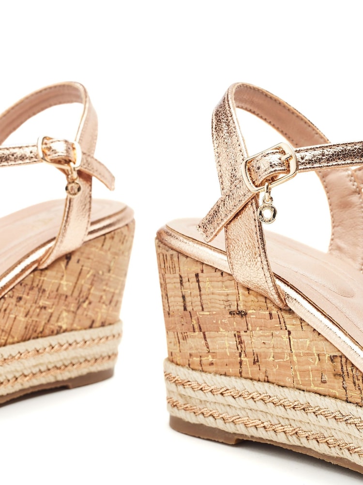 Moda in Pelle Silver Spot Asymmetric Strap Comfort Wedge Sandals - Image 4 of 4