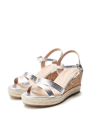Moda in Pelle Silver Spot Asymmetric Strap Comfort Wedge Sandals - Image 2 of 4