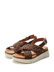 Moda in Pelle Animal Print Nellin Cross Over Sporty Sandals - Image 2 of 4