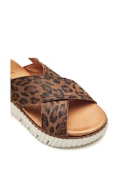 Moda in Pelle Animal Print Nellin Cross Over Sporty Sandals - Image 4 of 4