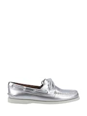 Sperry Silver Authentic 2 Eye Boat Shoes - Image 1 of 4