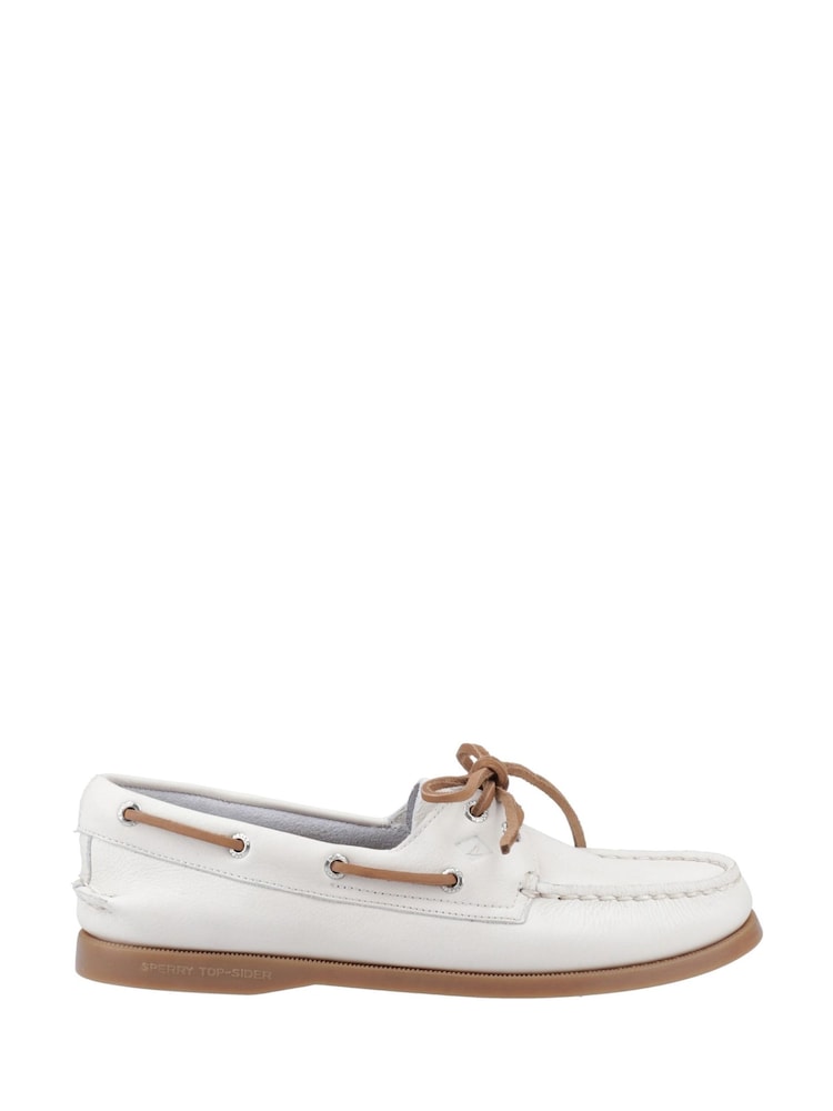 Sperry Authentic 2 Eye Boat White Shoes - Image 1 of 4