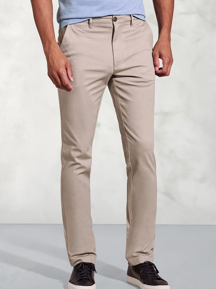 Brook Taverner Textured Stretch Cotton Chinos Trousers - Imagen 1 de 3