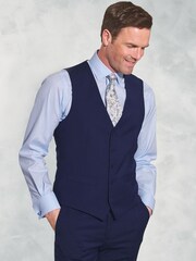 Brook Taverner Blue Plain Suit Waistcoat - Image 1 of 2