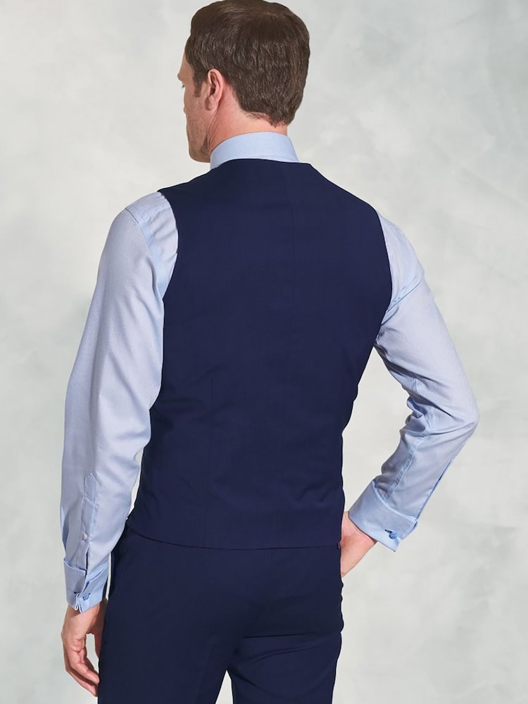 Brook Taverner Blue Plain Suit Waistcoat - Image 2 of 2