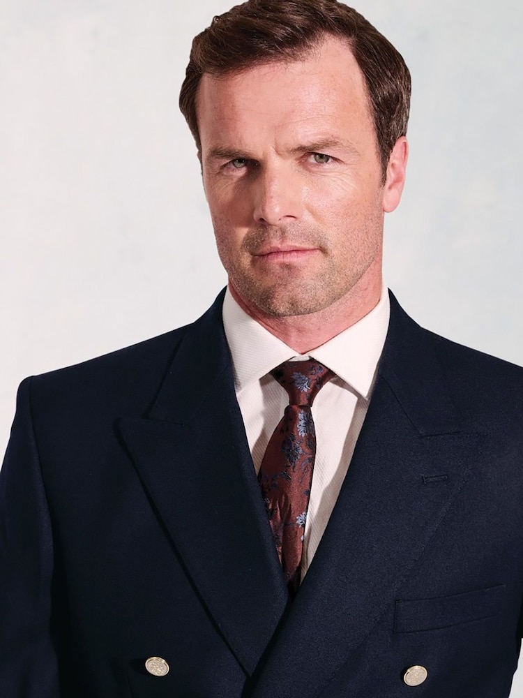 Brook Taverner Blue Pure New Wool Double Breasted Blazer - Image 2 of 4