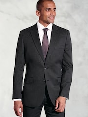 Brook Taverner Black Dark Plain Suit Jacket - Image 1 of 6