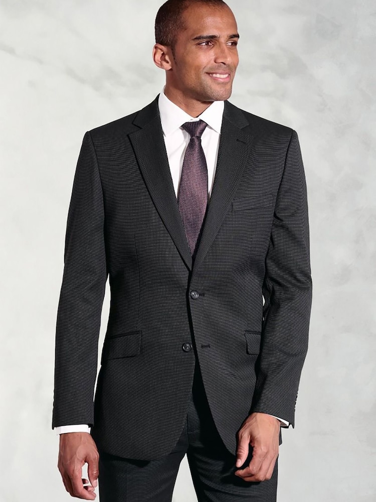 Brook Taverner Black Dark Plain Suit Jacket - Image 1 of 6