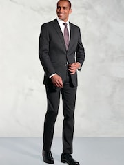 Brook Taverner Black Dark Plain Suit Jacket - Image 2 of 6