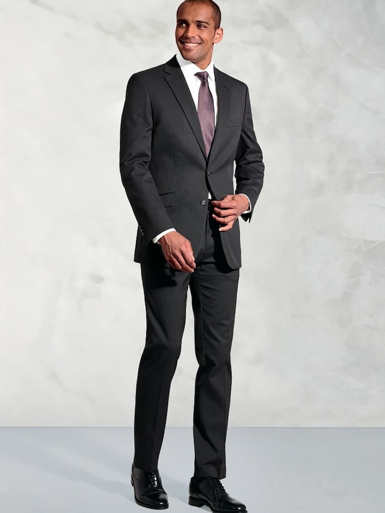 Brook Taverner Black Dark Plain Suit Jacket - Image 2 of 6