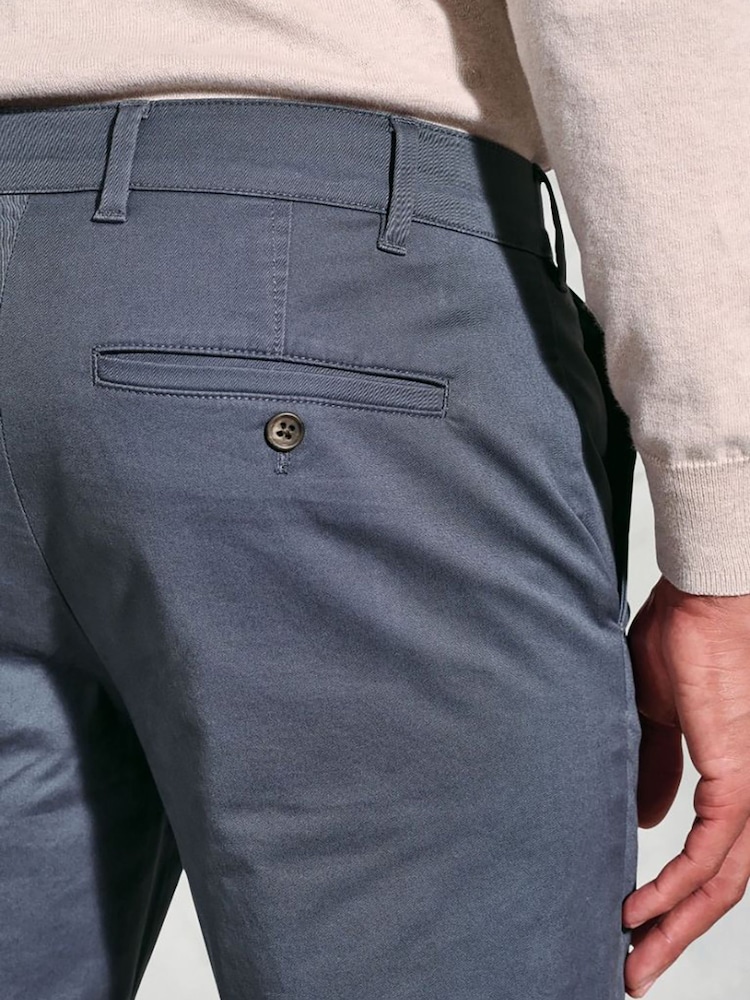 Brook Taverner Blue Navy Stretch Cotton Chinos - Image 3 of 3