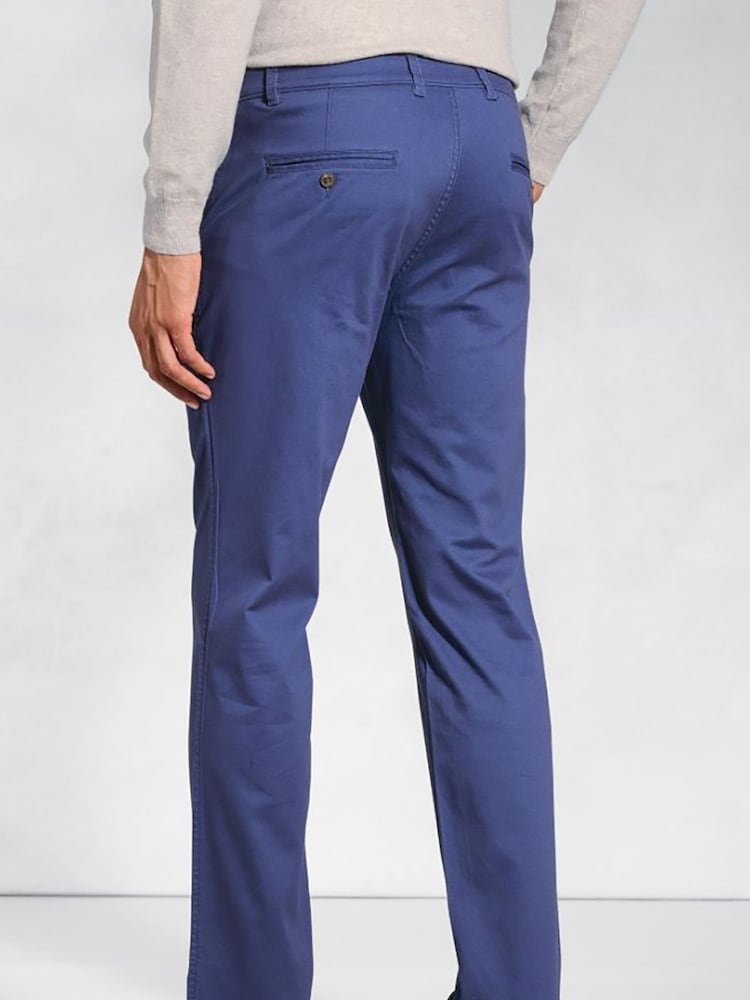 Brook Taverner Blue Stretch Cotton Chinos - Image 2 of 3 Brook Taverner Blue Stretch Cotton Chinos - Image 2 of 3