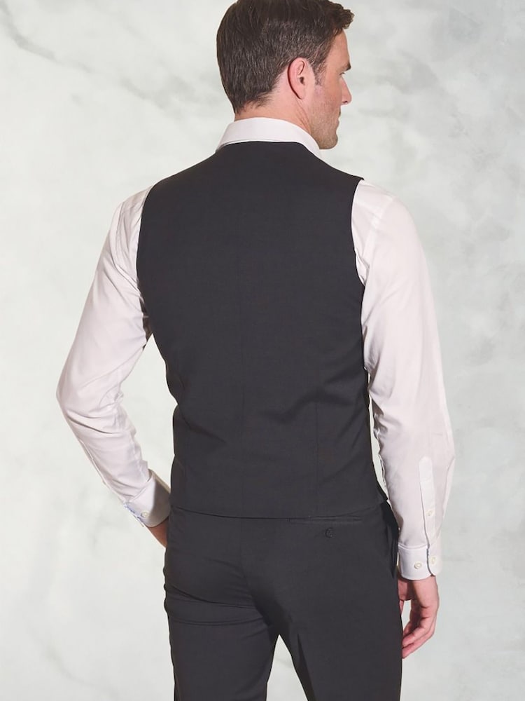 Grey Light - Brook Taverner Plain Suit Waistcoat - Image 2 of 2