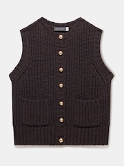 Mint Velvet Brown Chunky Knit Waistcoat - Image 1 of 2