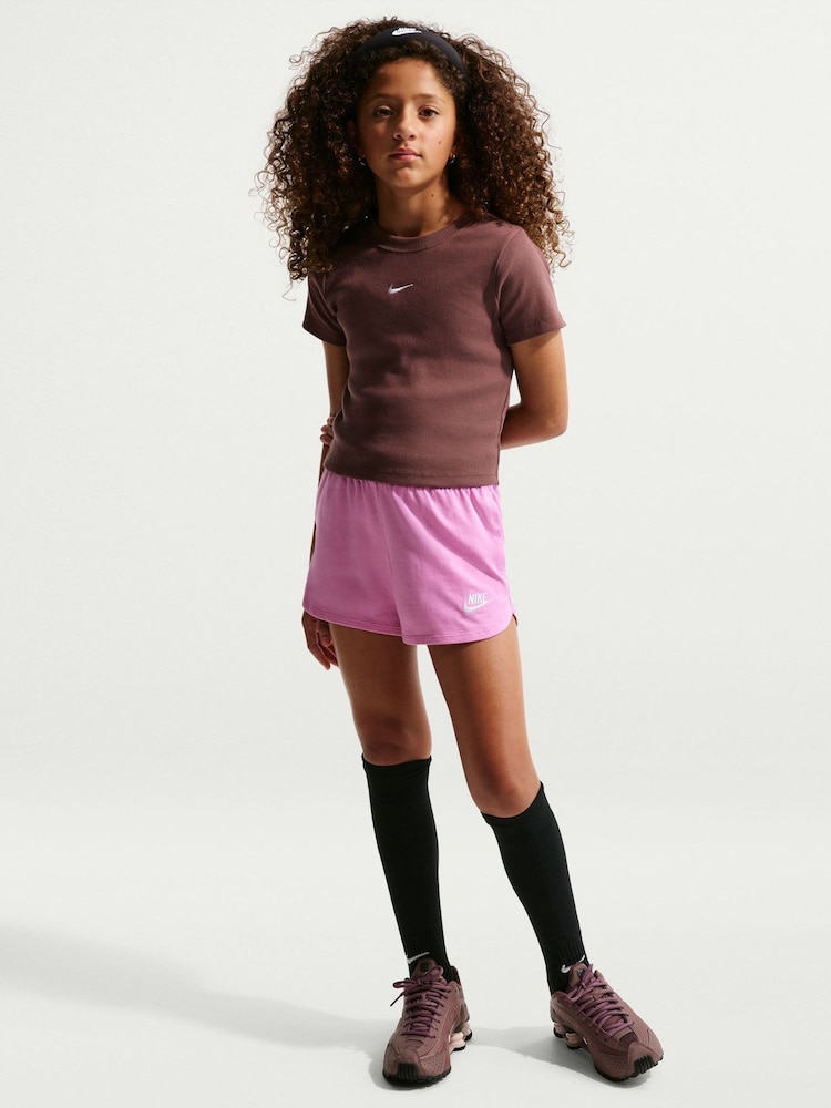 Nike Magenta Pink Jersey Shorts - Image 1 of 5