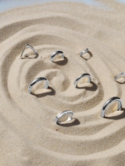 Jon Richard Silver Plated Waterproof Small Chubby Hoop Earrings - Image 3 of 5