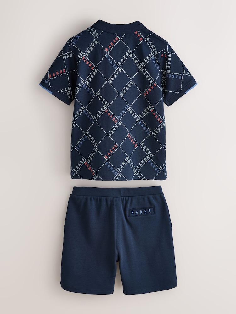 Baker by Ted Baker All Over Print Polo Shirt and Shorts Set - Image 2 of 7