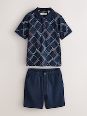 Baker by Ted Baker All Over Print Polo Shirt and Shorts Set - Image 8 of 14