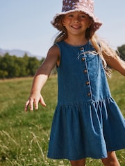 Blue Denim Drop Waist Button Through Dress (3-16yrs) - Image 1 of 3
