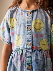 Blue Denim Button Through Smiley Dress (3-16yrs) - Image 4 of 8