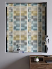 Blue Retro Geo Made To Measure Roman Blind - Image 5 of 6