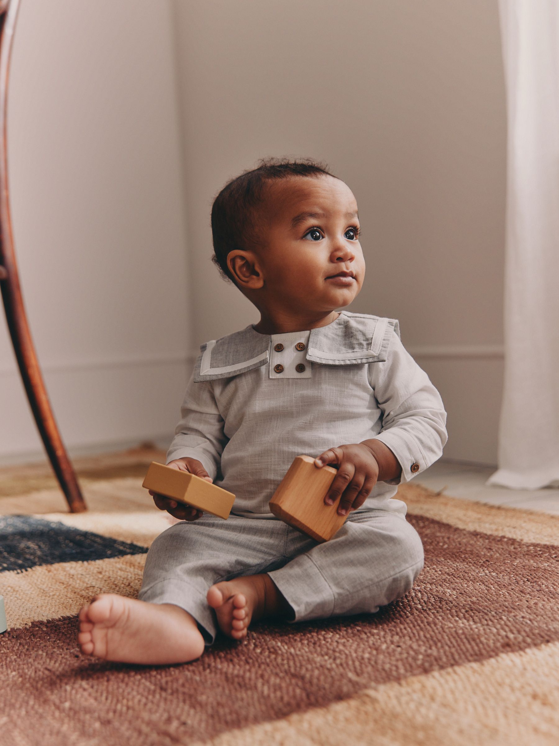 トップス son and daughter setup Buy Grey/White Shirt and Trousers Baby Set (0mths-3yrs) from Next