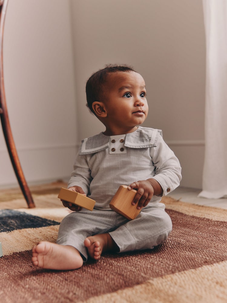 Grey/White Shirt and Trousers Baby Set (0mths-3yrs) - Image 1 of 15