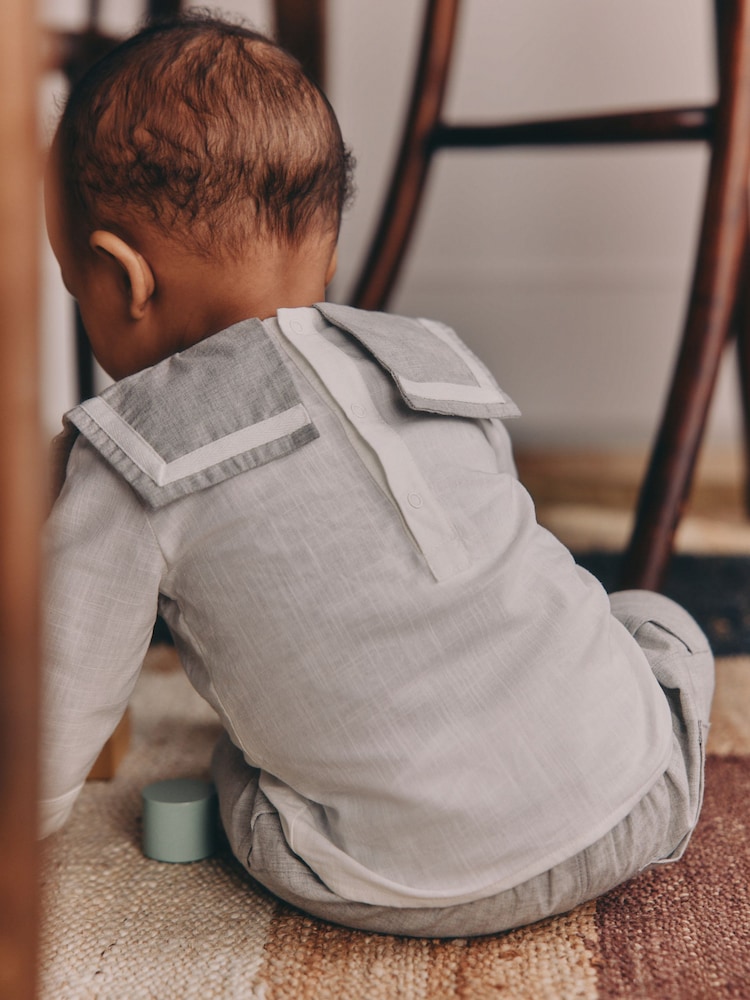 Grey/White Shirt and Trousers Baby Set (0mths-3yrs) - Image 2 of 15